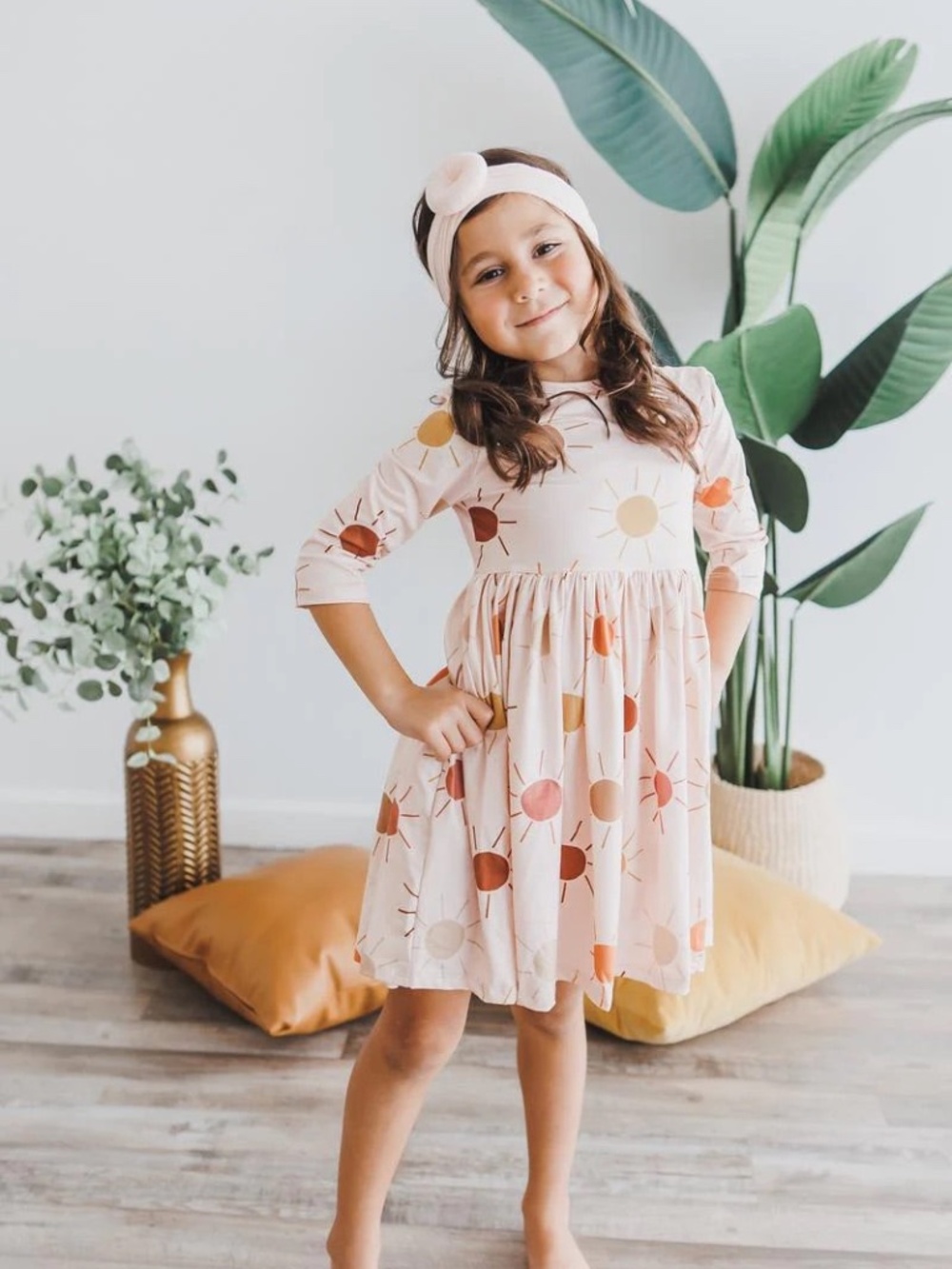 Mila & Rose Golden Hour Twirl Dress 3/4 Sleeve NWT 6-12 Months or 2T 2